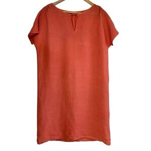 120% Lino linen short sleeve lightweight shift dress size 44 excellent condition
